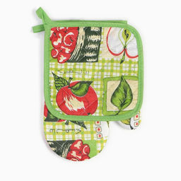 Кухонный набор 2 предмета LoveLife: прихватка 15х15см, варежка-прихватка 21х15 см, 100% п/э  фото 6