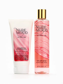 Подарочный набор NUDE MOOD, гель для душа 250 мл и крем для тела 200 мл, аромат пиона и розы, URAL LAB  фото 3