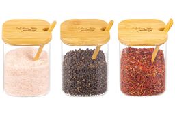 Набор банок для специй Elan Gallery Crystal Glass 3 шт 450 мл с ложкой фото 5