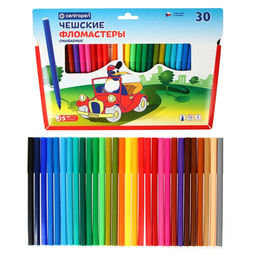 Фломастеры 30 цветов 1.8 мм Centropen 7790 «Пингвины», пластиковый конверт, линия 1.0 мм