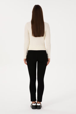 Kad_n Siyah Toothpick Fit Kanvas Pantolon