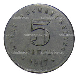 Монета 5 пфеннигов 1917 года Германия  Нотгельд  Ашаффенбург