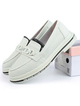 03-PDD170-6 LT. GREEN Лоферы женские (натуральная кожа)