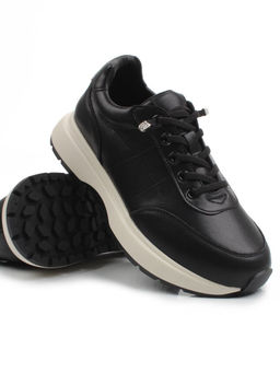 03-A970-1 BLACK Кроссовки женские (натуральная кожа)