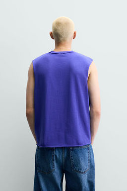 CAMISETA TANK PUNTO ALGOD?N / Azul el?ctrico - Zara фото 3