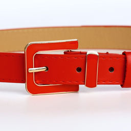 Ремень женский 110×2.3 см, с классической пряжкой в ремня, красный