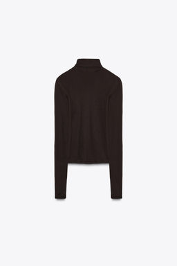 SLIM FIT HIGH NECK T-SHIRT - Zara фото 5