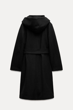 SOFT HOODED BELTED COAT - Zara фото 5