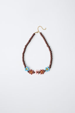 COLLAR ABALORIOS FLORES / Multicolor
