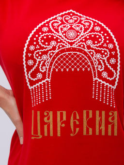 Сорочка "Царевна 3" красная, трикотаж