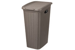 Корзина для белья 36 л 39*28,5*54,5 см с крышкой Элеганс серо-коричневая (модель 606)