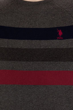U. S. Polo Assn Мужской серый меланжевый трикотаж с круглым вырезом - U.s. polo assn фото 6