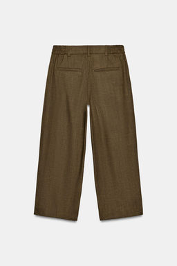 PANTAL?N CROPPED PINZAS ZW COLLECTION / Khaki - Zara фото 5