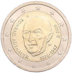 Монета 2 евро 2026 года A Германия Конрад Аденауэр