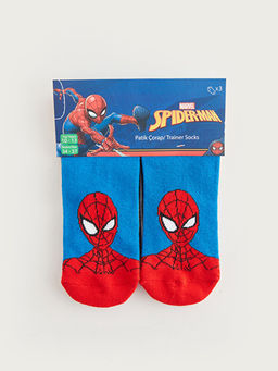 Spider-Man Desenli Erkek ?ocuk Patik ?orap 3l?