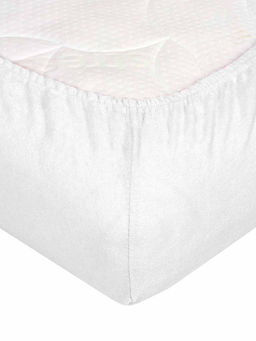 Простыня на резинке Махра - Молоко 180х200х20