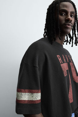 VARSITY OPEN-WEAVE T-SHIRT - Zara фото 7