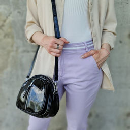 Женская кожаная овальная сумка кросс-боди 0103-1 - Cidirro фото 4