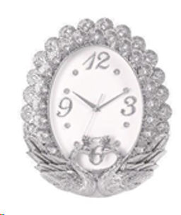 Часы настенные Павлины 31х37 см / WS-7594/S /уп 20/серебро