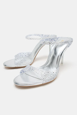 SANDALIA TAC?N VINILO / Plata - Zara фото 2