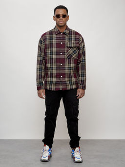 Ветровка рубашка мужская букле бордового цвета 58378Bo - Mtforce фото 11