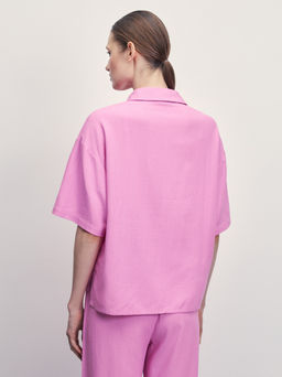 Льняная рубашка прямого кроя / Zarina  фото 4