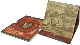 Набор из 4 монет 10 рублей 2021 года ММД Города Трудовой Доблести (В буклете с жетоном)