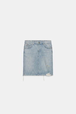 FALDA DENIM TRF ROTOS / Azul claro - Zara фото 7