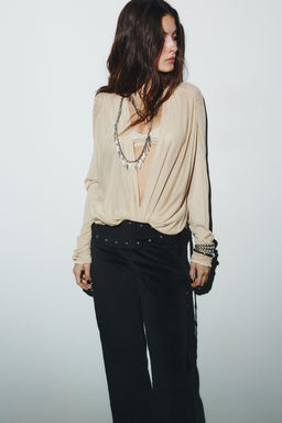 FLARE PAREO TROUSERS WITH STUDS