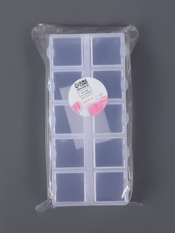 Цена за 4 шт. Органайзер для хранения мелочей, 10 ячеек, 13.5×6.5×2 см, прозрачный