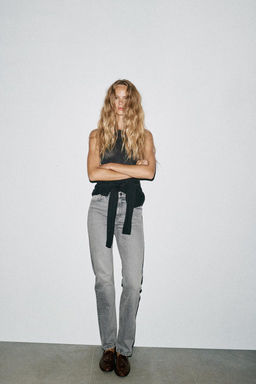 TRF HIGH-WAIST STRAIGHT LEG JEANS