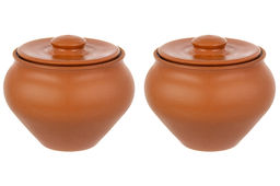 Набор 2 горшков 0,9 л 14,5*14,5*12,5 см TerraCotta с крышкой для запекания терракота - Elan gallery фото 5