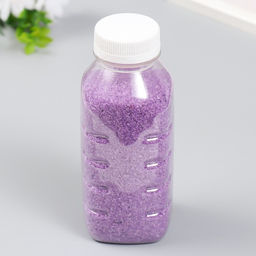 Песок цветной в бутылках "Сиреневый" 500 гр, МИКС