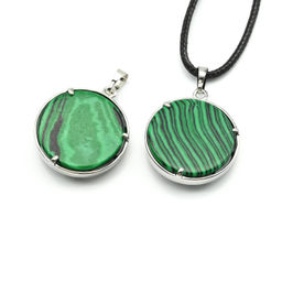 Подвеска Солнце двухсторонняя в металле с малахитом имитация 27*27мм