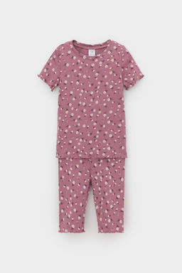 К 1632/темная орхидея,цветочный танец пижама дет