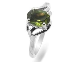 Кольцо из серебра оливковая шпинель, Ольга