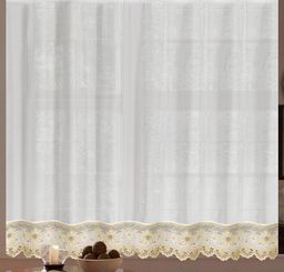 Готовые шторы арт. 0039/300/Б, СТЕФАНИ, цвет белый, занавеска, размеры 300 см ширина х 175 см высота из ВУАЛИ, украшена кружевом, пошита на шторной ленте