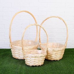 Корзина плетёная для хранения «Плетёнка», ива, круглая, набор 3 шт.