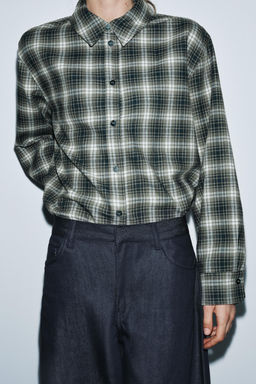 OVERSIZE CHECK SHIRT ZW COLLECTION - Zara фото 2