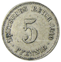 5 пфеннигов 1910 года A Германия