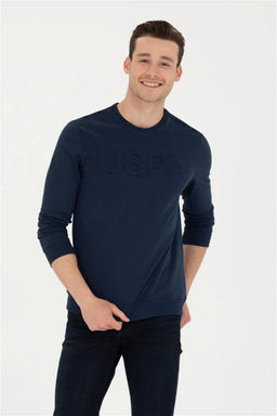 U. S. Polo Assn / Мужской темно-синий базовый свитшот - U.s. polo assn фото 8