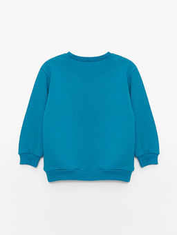 Bisiklet Yaka Uzun Bask?l? Erkek Bebek Sweatshirt ve Pantolon 2li Tak?m - Waikiki фото 3