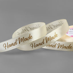 Лента атласная Hand Made, 15 мм, 23 1 м, цвет бежевый