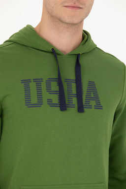 U. S. Polo Assn Мужская зеленая базовая толстовка с капюшоном - U.s. polo assn фото 7