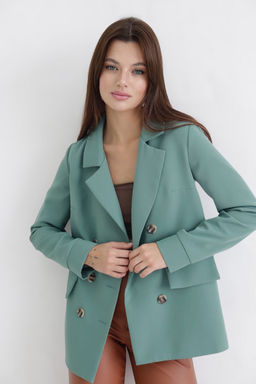 10559 Жакет двубортный фисташка - Martichelli фото 12