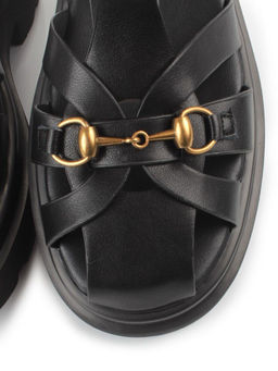 08-PEAG54-2 BLACK Босоножки женские (натуральная кожа)