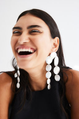 Pendientes colgantes de discos de metal - H&m фото 2