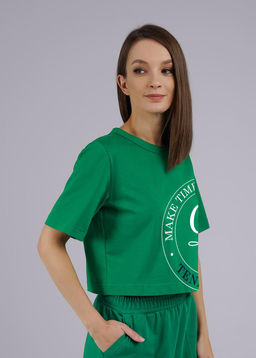 CLE LF24-1099/5 Футболка жен.укор. Теннис зелёный - Clever wear фото 2