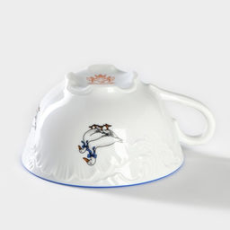 Чашка кофейная Cmielow «Рококо. Гуси», 220 мл, фарфор, белая