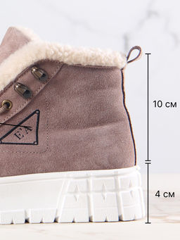 Ботинки 243.о.212131w.Капучино замша/мех